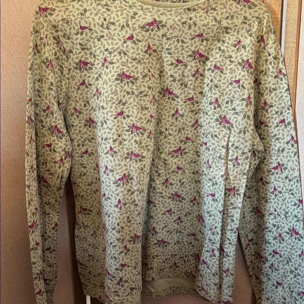 FINAL MARKDOWN Ladies Croft and Barrow Floral Patterned Long Sleeve Tee XL